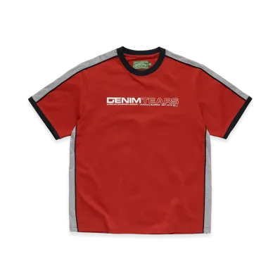 DENIM TEARS Paneled Tee "Red"