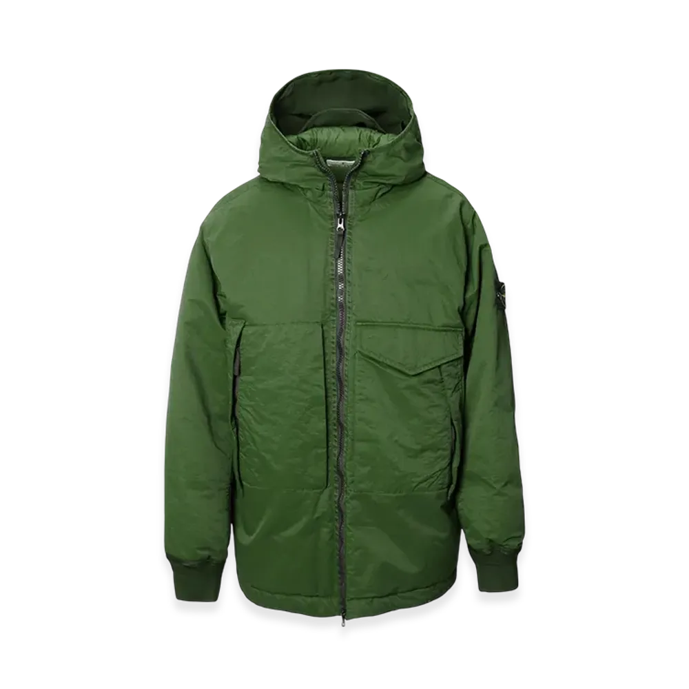 Stone Island Down Jacket 41421 Opaque Opaque Nylon Twill Down "Olivegreen"
