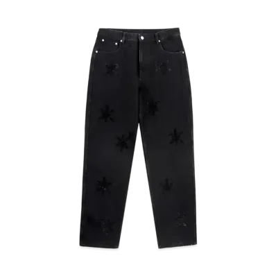 Unknown London Rhinestone Dagger Denim "Black"