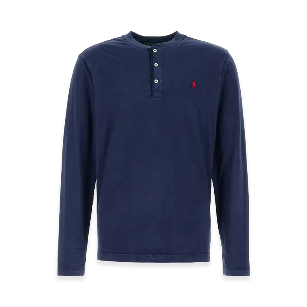 Polo Ralph Lauren Cotton Long Sleeve T-Shirt "Navy Blue"