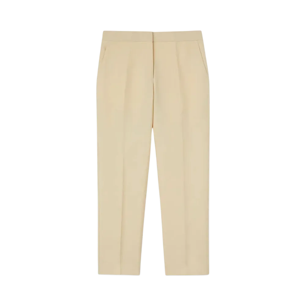 Jil Sander Women's Techno Gabardine Tailored Trousers "Champagne"