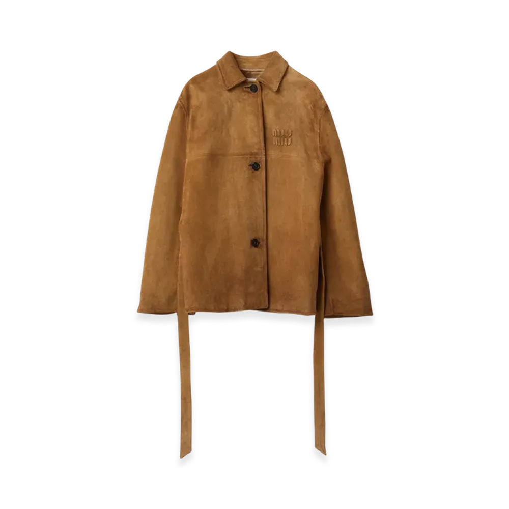 MIU MIU Leather Jacket "Dove Grey"