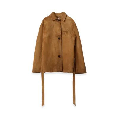 MIU MIU Leather Jacket "Dove Grey"