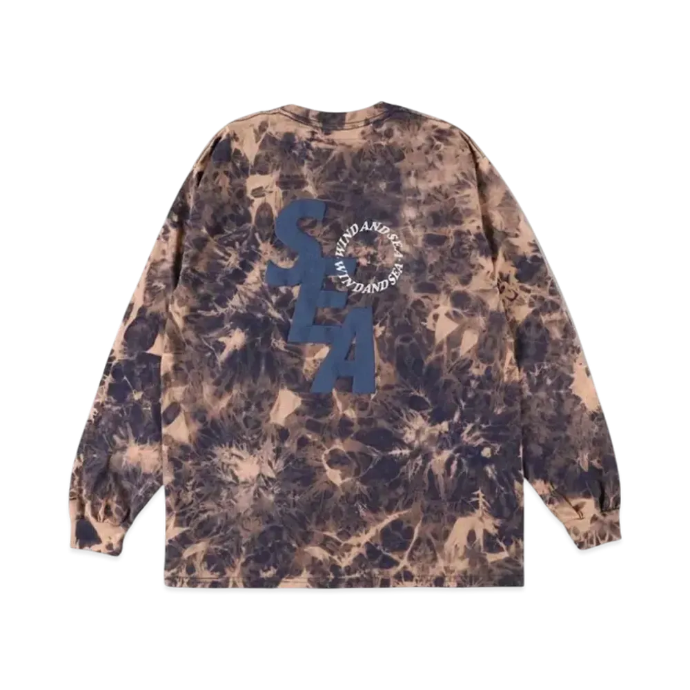 SAINT MXXXXXX x WIND AND SEA S_E_A "Bleach"ed L/S T-Shirt "Navy Bleach"