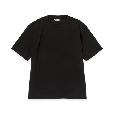 AURALEE Women's High Gauge Cotton Jersey Tee "Black"