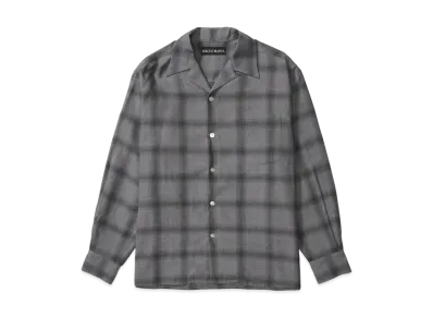 WACKO MARIA Ombre Check Open Collar Shirt "Gray"