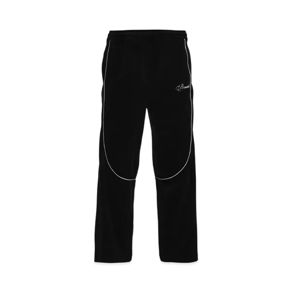 BREATH Script Logo Piping Velor Track Pants "Black"
