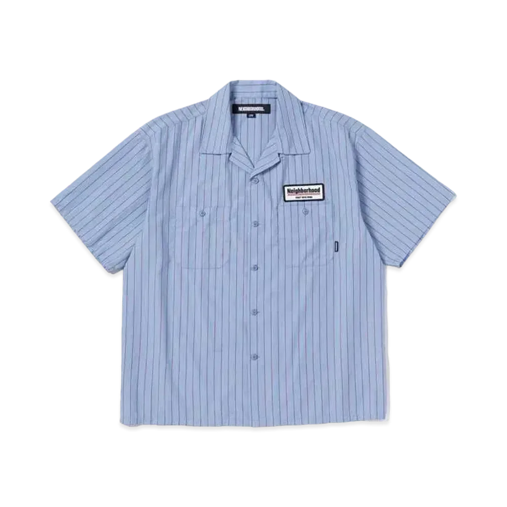 NEIGHBORHOOD Stripe Work Shirt SS "Blue"