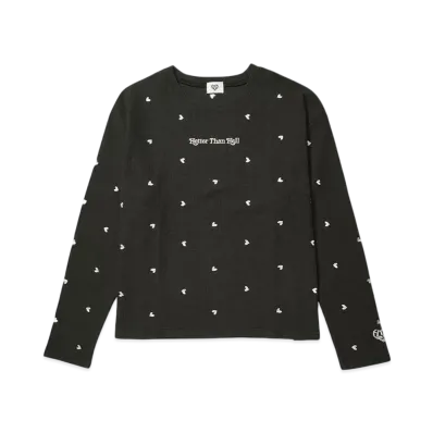 HTH Random Heart Waffle Long Tee "BLACK"