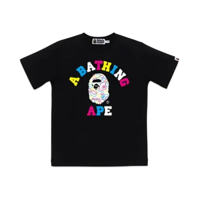 A BATHING APE Neon Camo College Tee "Black"
