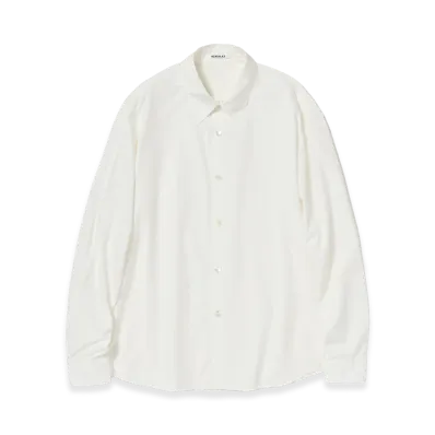 AURALEE Garment-Dyed Finx Shuttle Weather Shirt "White"