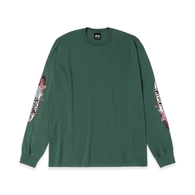 Stussy Two Star LS Tee Pigment Dyed "Pine"