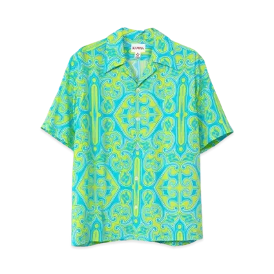 Maison MIHARA YASUHIRO Monogram Half Sleeve Shirt "Blue"