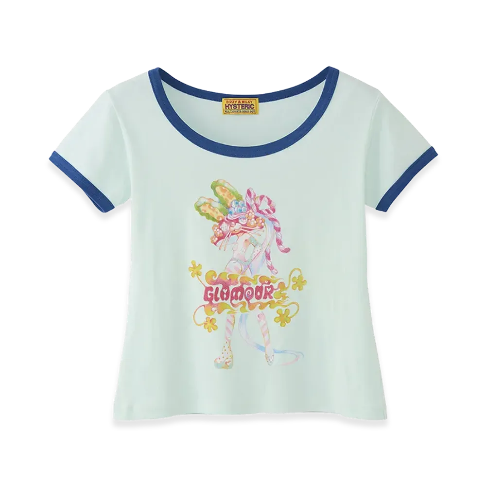 HYSTERIC GLAMOUR Lazy Mushroom Baby Tee "Blue"