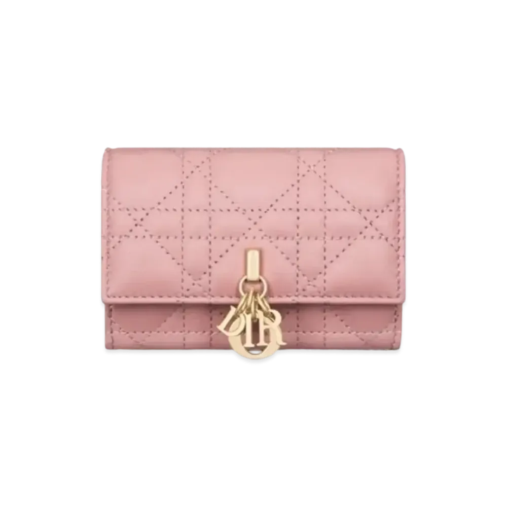 Dior Miss Dior Glycine Wallet Cannage Lambskin "Antique Pink"