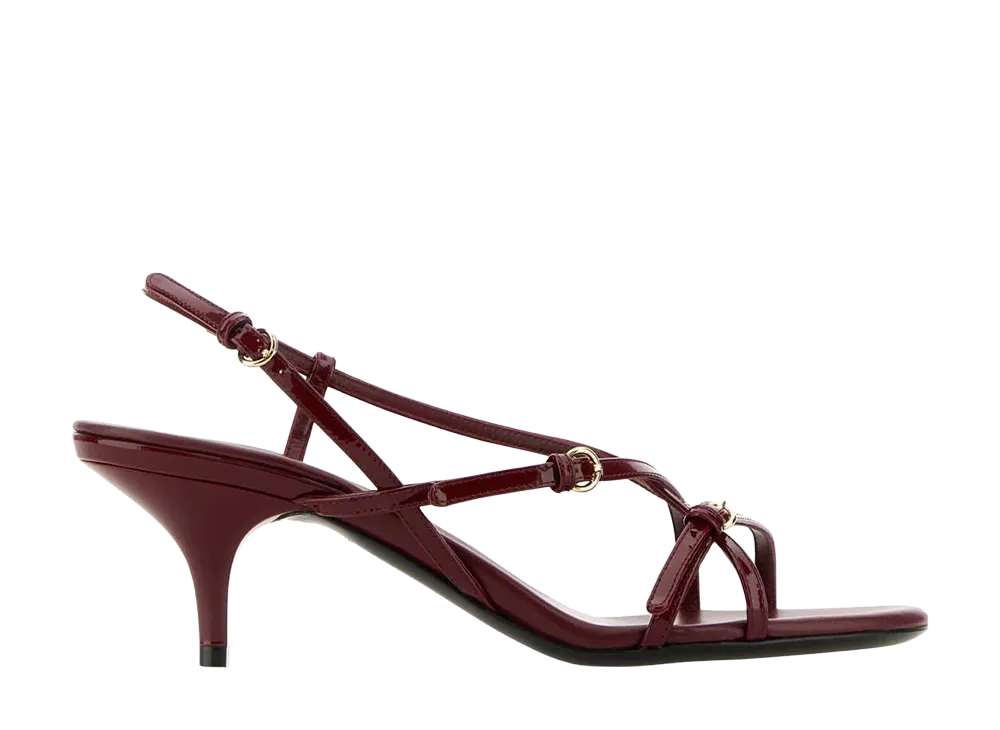 MIU MIU Women's Tyrian Leather Sandals "Burgundy"