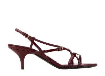 MIU MIU Women's Tyrian Leather Sandals "Burgundy"