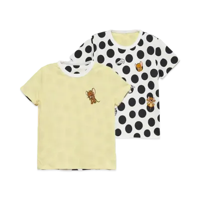 graniph x Tom and Jerry Dot Kids Reversible T-Shirt "White"