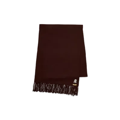 UNDERCOVER The Shepherd Fringed Cashmere Stole "Dark Brown"