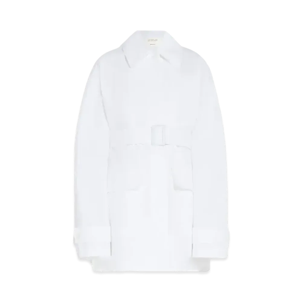 Max Mara Virgin Cotton Single-Breasted Coat "Optical White"