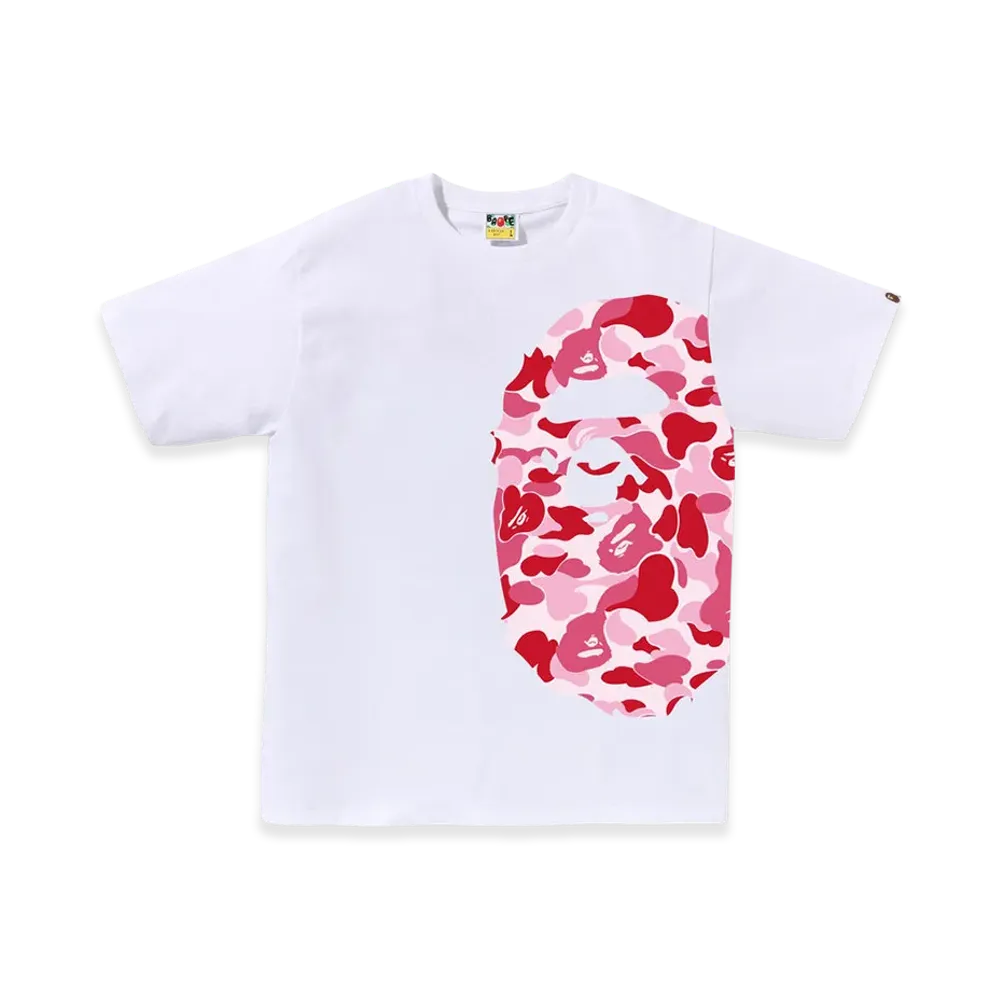 A BATHING APE ABC Camo Side Big Ape Head Tee "White/Pink"