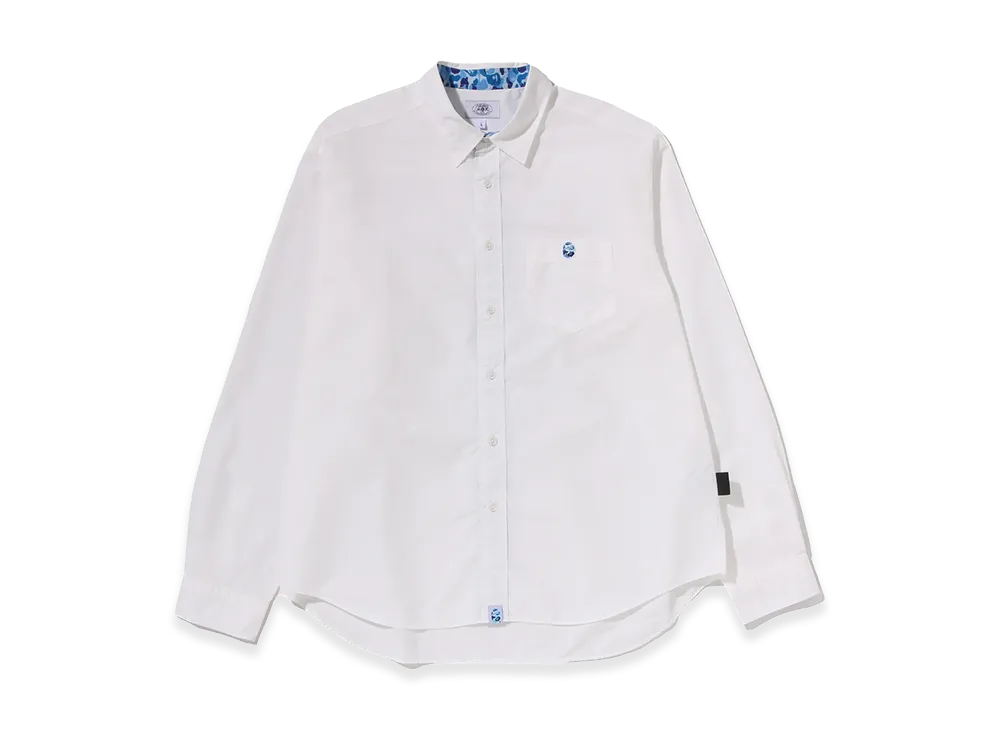 A BATHING APE ABC Camo One Point Relaxed Fit LS Shirts "White"