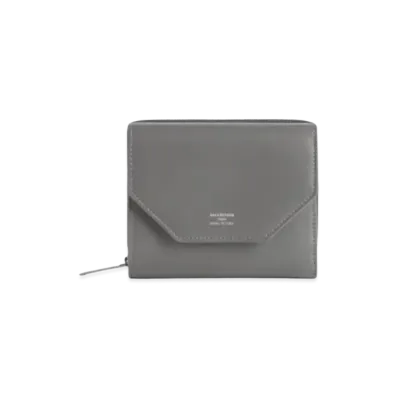 BALENCIAGA Envelope Flap Compact Wallet "Gray"
