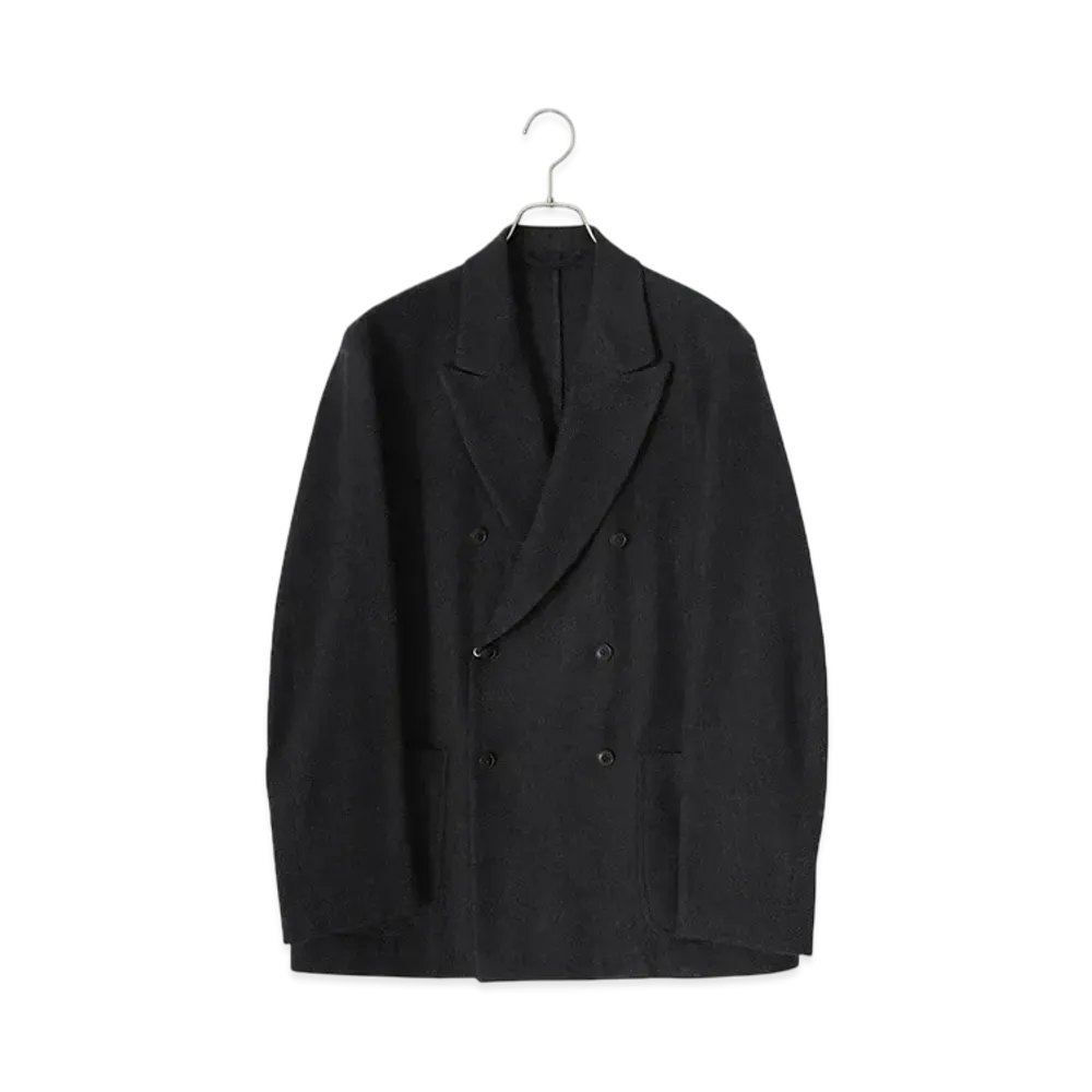COMOLI Refined Wool Double Jacket "Chacoal"