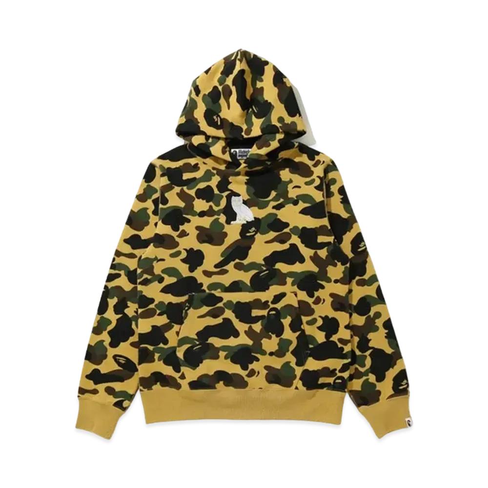A BATHING APE OVO 1st Camo Pullover Hoodie "Yellow"