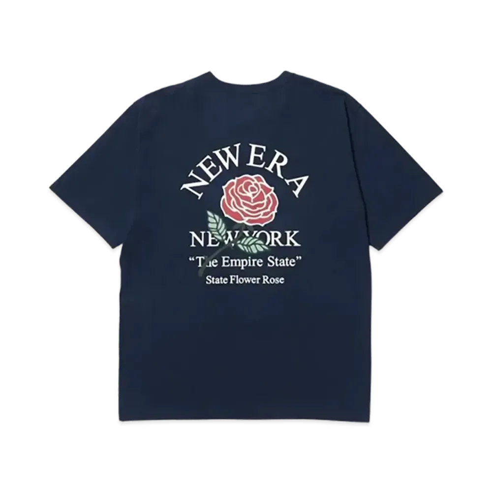 NEW ERA Short Sleeve Washed Cotton T-shirt State Flower "Light Navy"