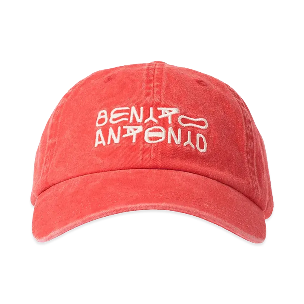 ZARA x Bad Bunny Benito Antonio Washed Logo Embroidery Cap "Medium Red"