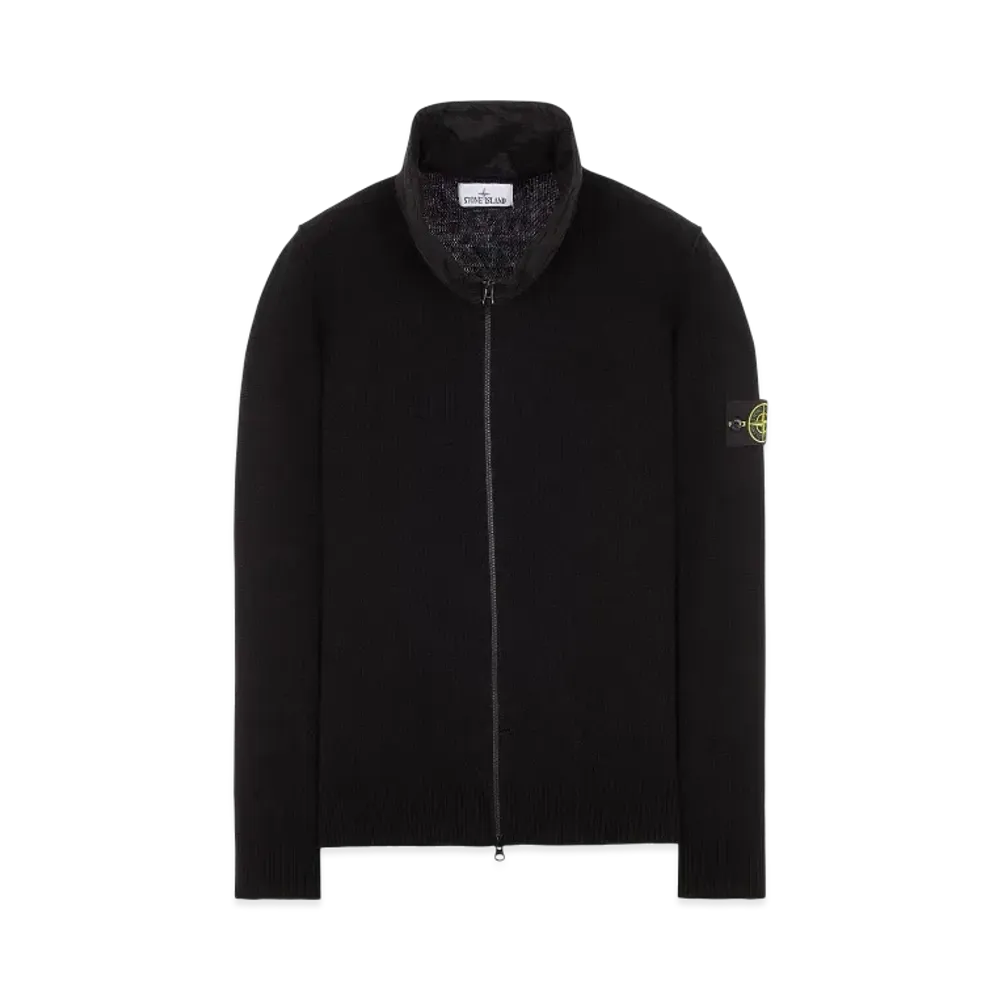 STONE ISLAND Cardigan Zip Sweater Jacket "Black"