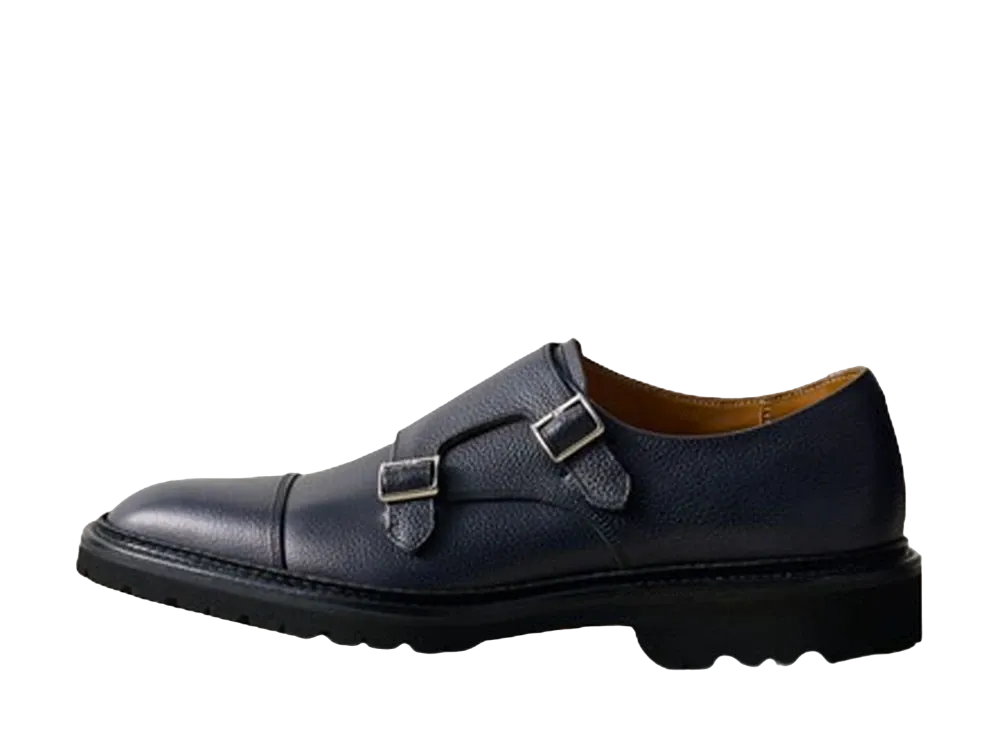 REGAL Monk Strap Calf Leather Embossed "Scotch Navy" 04BLCB