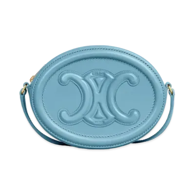 CELINE Crossbody Oval Purse Cuir Triomphe In Smooth Calfskin "Denim"