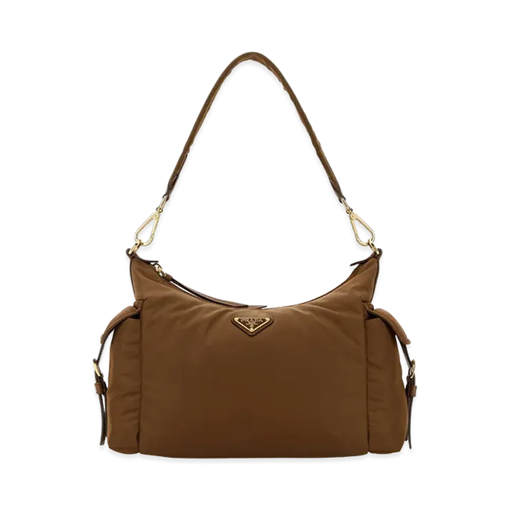 PRADA Wonen's Re-Nylon Shoulder Bag "Camel"
