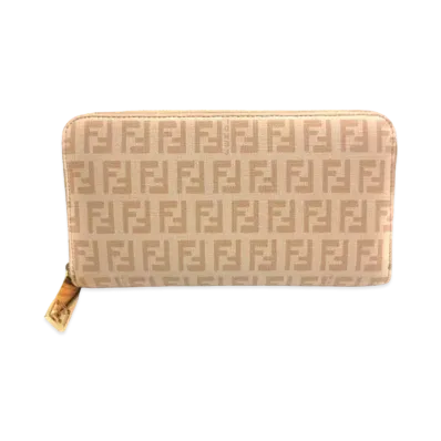FENDI Zucchino PVC Round Long wallet "Beige"