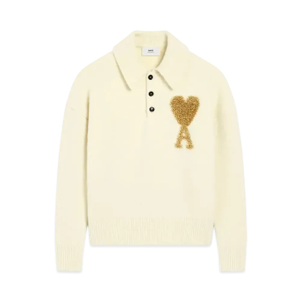 AMI PARIS Off White Polo "Off White"