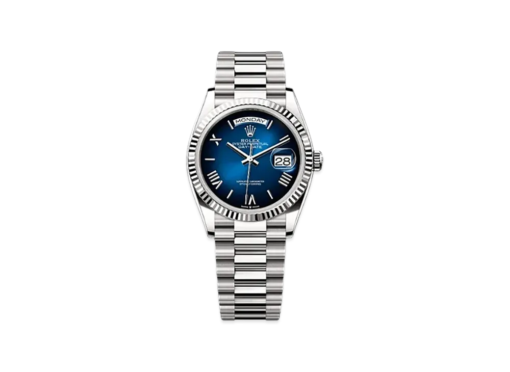 ROLEX Day-Date 36 White Gold "Blue"