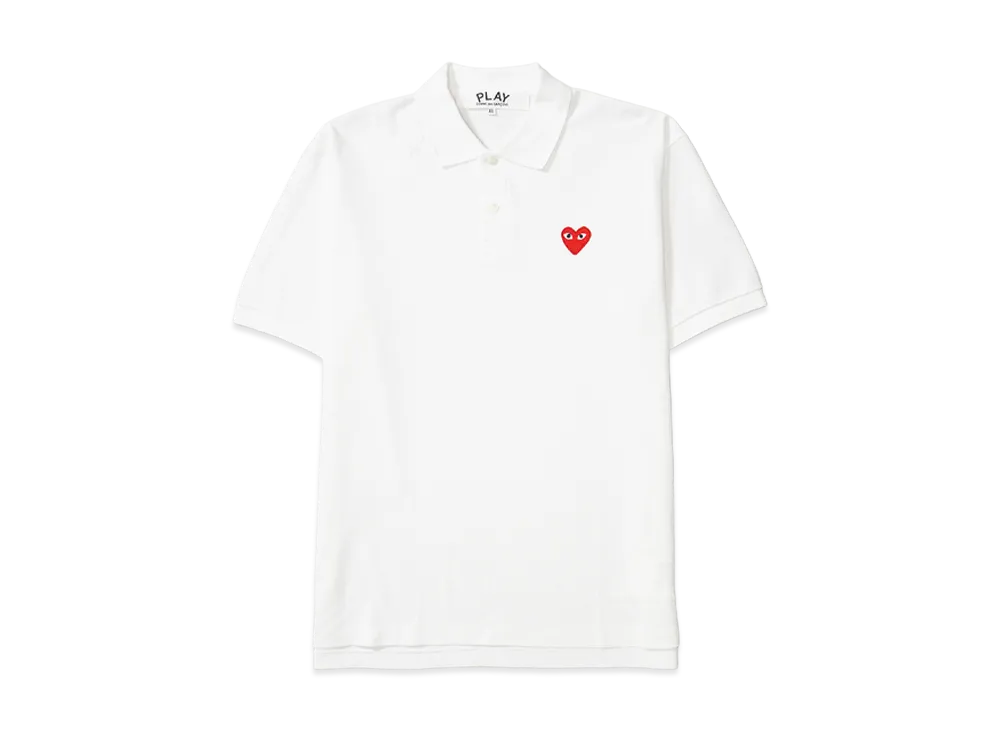 PLAY COMME des GARCONS Logo Patch Polo Shirt "White"