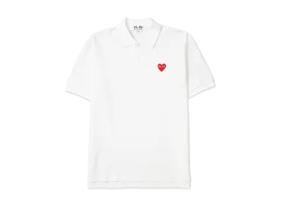 PLAY COMME des GARCONS Logo Patch Polo Shirt "White"