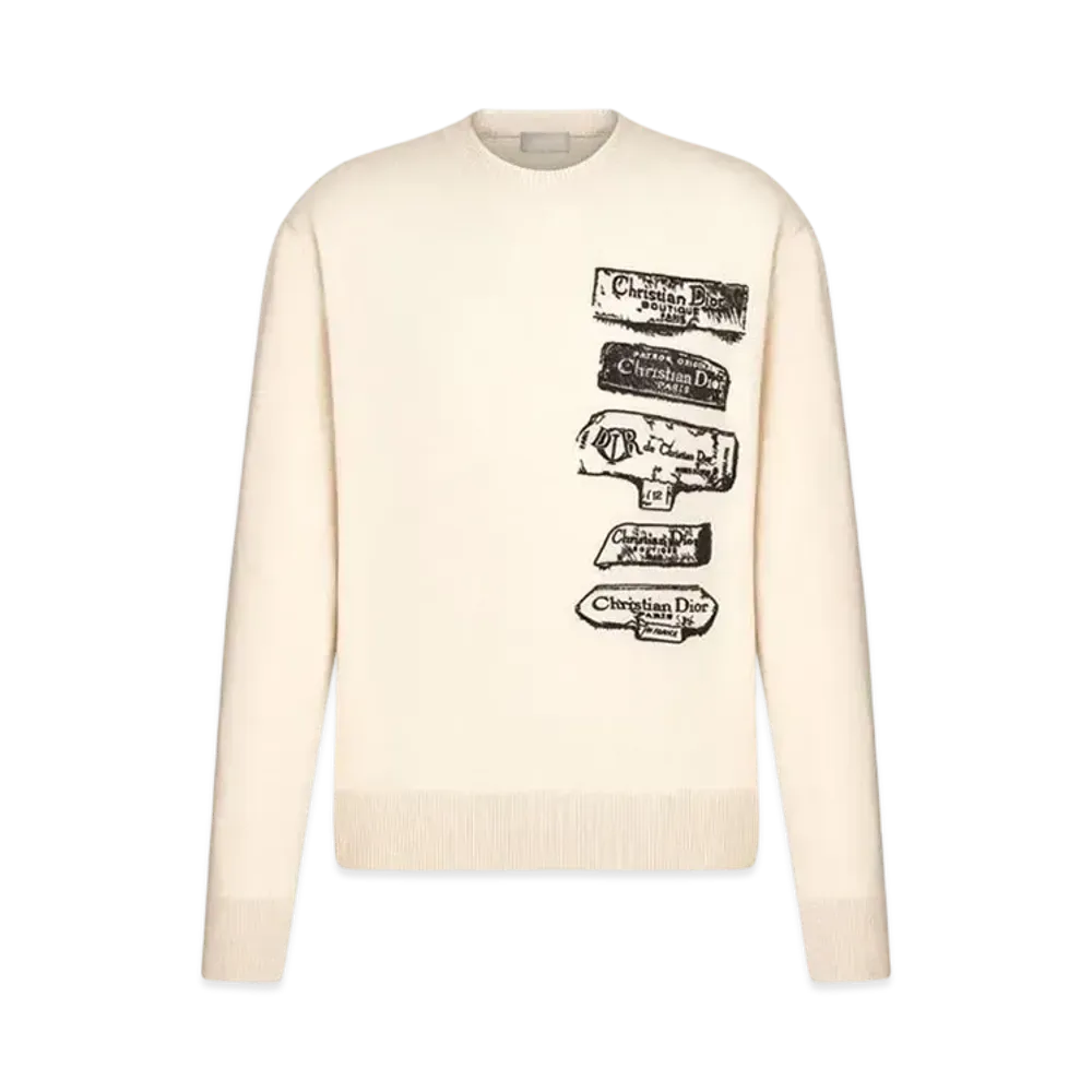 Dior Archives Labels Sweater Wool Jersey "White"