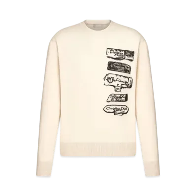 Dior Archives Labels Sweater Wool Jersey "White"