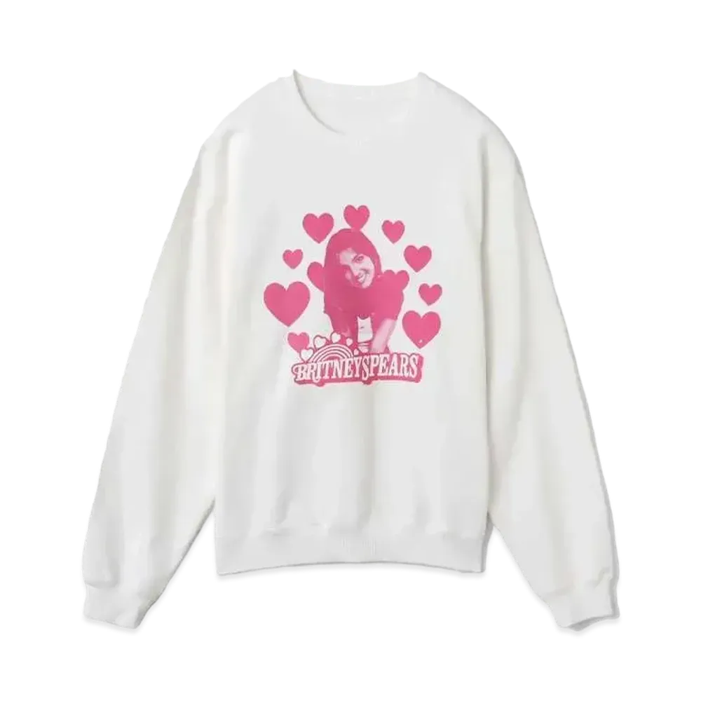 atmos pink x Britney Spears Heart Logo Sweat Shirt "White"