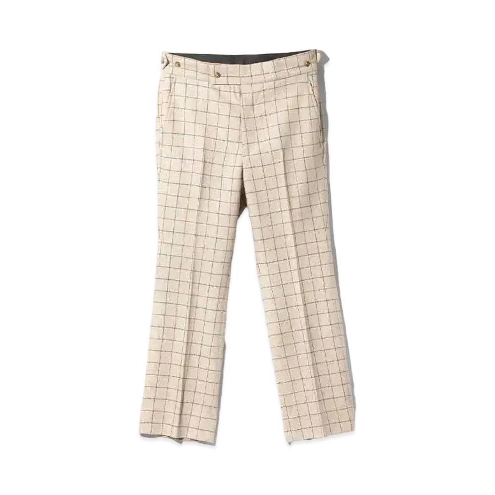 Needles Side Tab Trouser Plaid Twill "Beige"