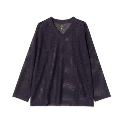 NEEDLES L/S V-Neck Tee - Raschel Lace "Purple"