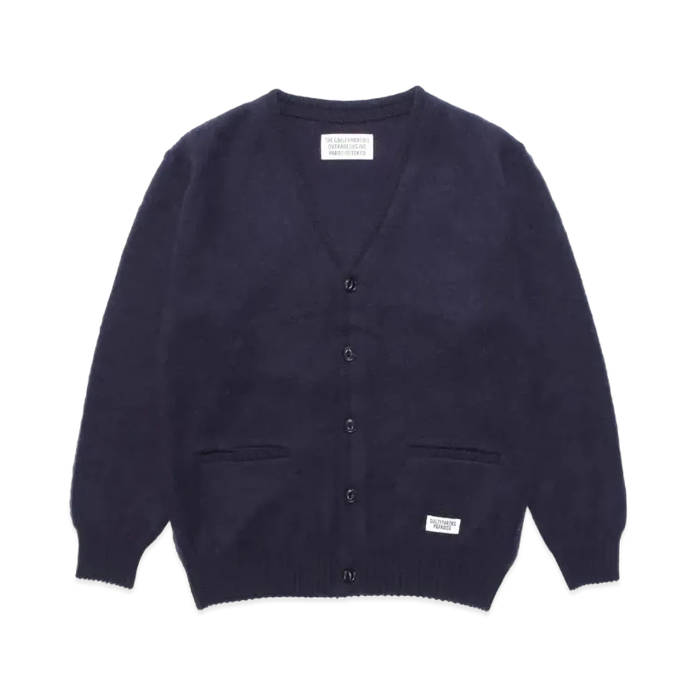 WACKO MARIA MOHAIR KNIT CARDIGAN "Navy"