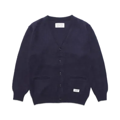 WACKO MARIA MOHAIR KNIT CARDIGAN "Navy"
