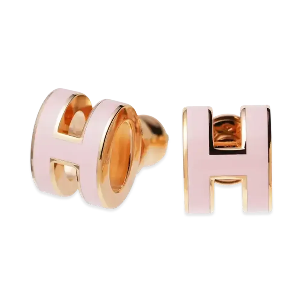 Hermes Mini Pop H Earrings "Rosedragee"