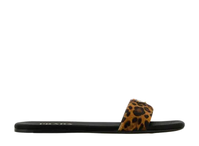 PRADA Women's Printed Calf Hair Slippers "Animal Print"