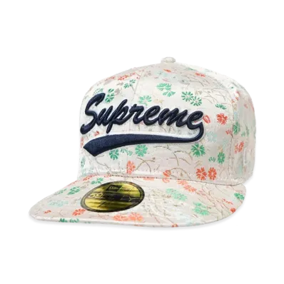 Supreme Floral Jacquard New Era "White"